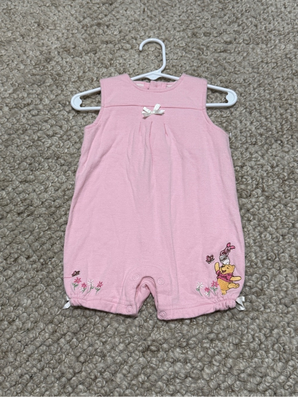 Pink Winnie the Pooh Embroidered Baby Romper size 3/6 months